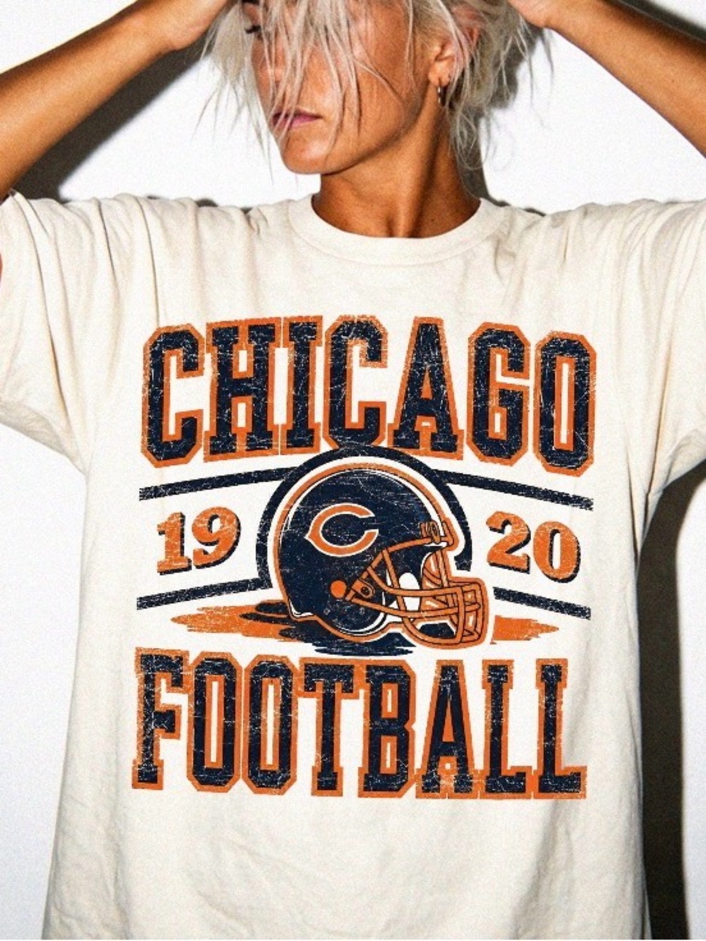 Comfort Colors Chicago Football T-Shirt, Vintage Retro Sports Game Day Tee